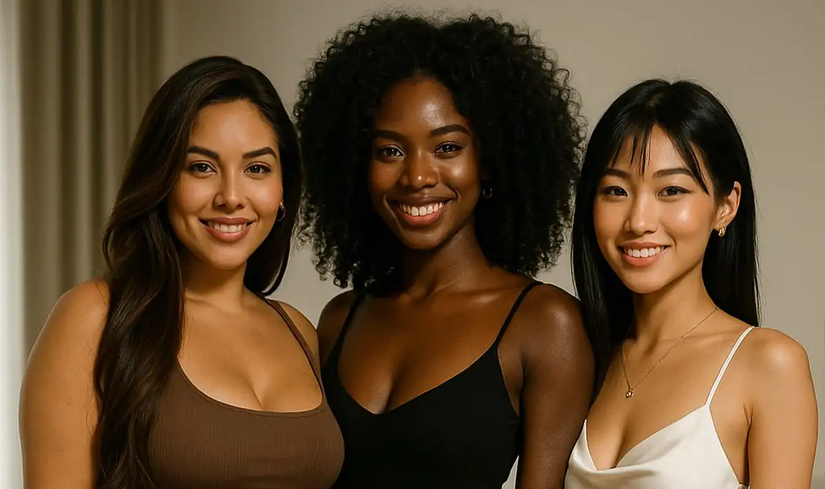 Latina / ebony / ázsiai / arab
